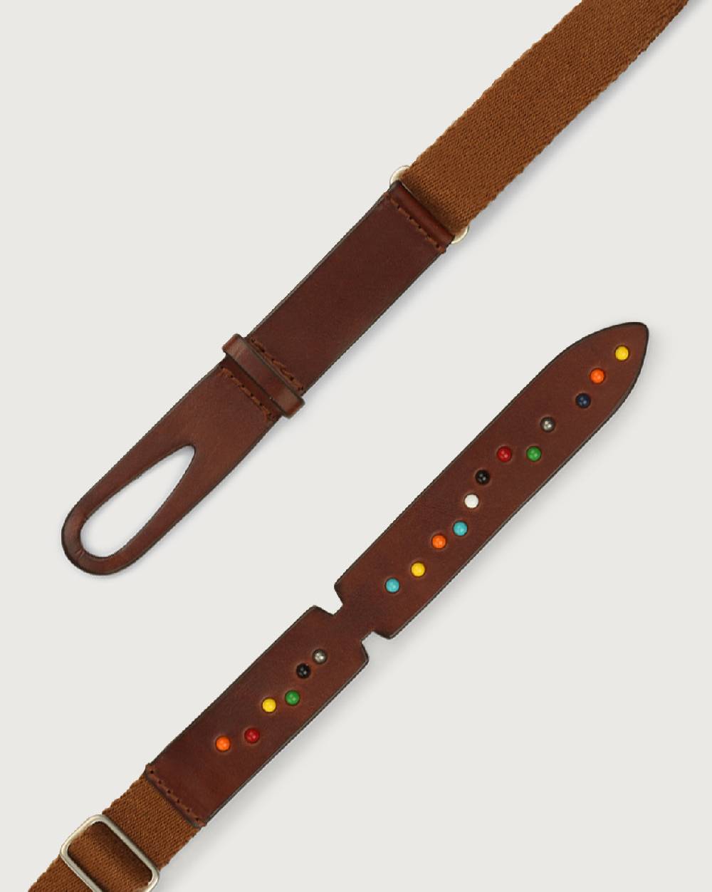 Orciani Cintura Nobuckle Kids Point Color in cuoio e tessuto con micro-borchie Convenienza