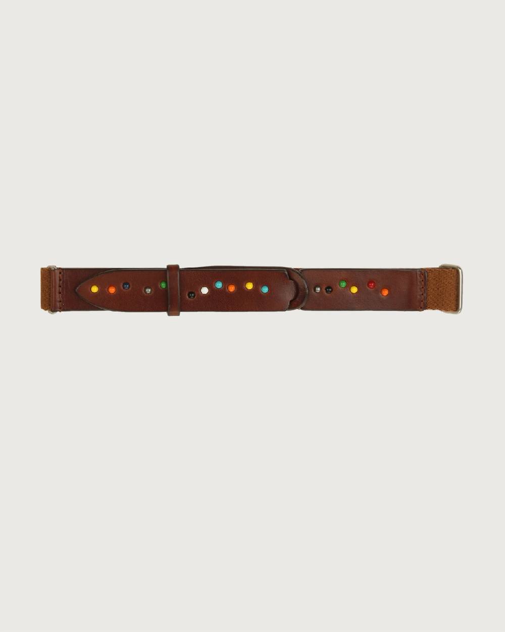 Orciani Cintura Nobuckle Kids Point Color in cuoio e tessuto con micro-borchie Convenienza