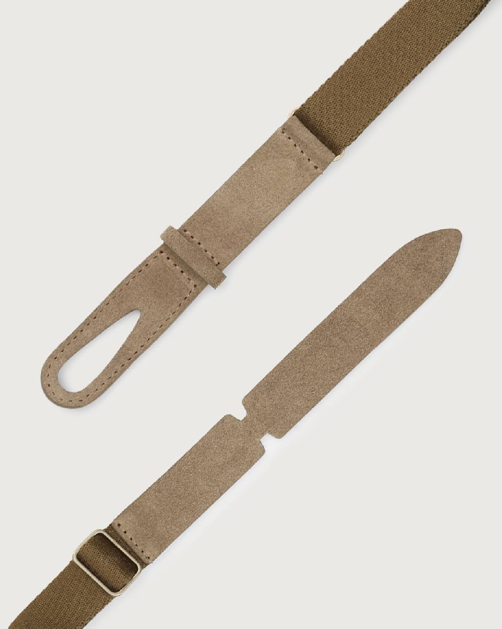 Orciani Cintura Nobuckle Kids Suede in camoscio e tessuto Novità