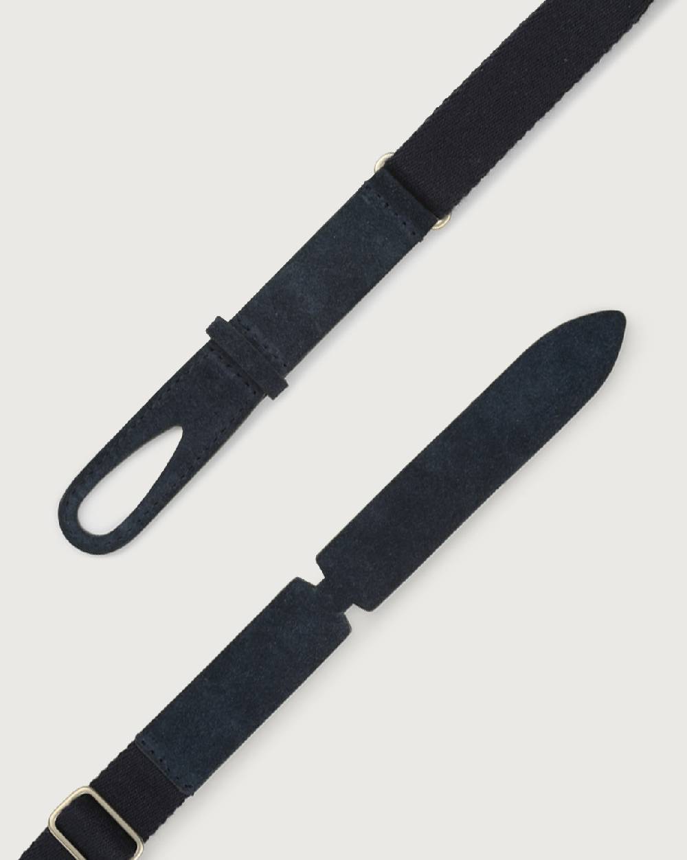 Orciani Cintura Nobuckle Kids Suede in camoscio e tessuto Presa