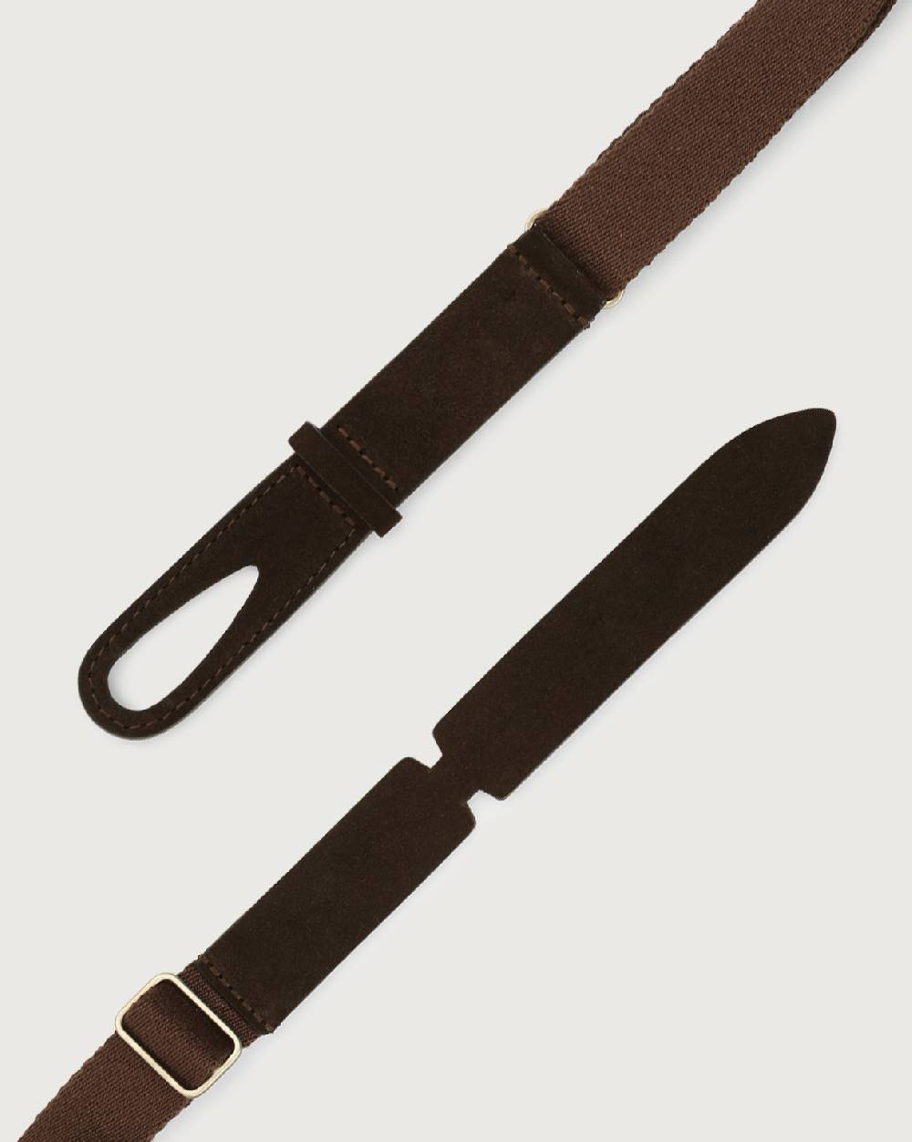 Orciani Cintura Nobuckle Kids Suede in camoscio e tessuto Sconto