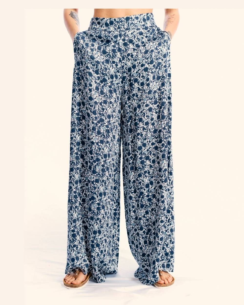 Ordi.to Accessori PANTALONE MATILDE - STAMPA AZALEA BLU Vendita