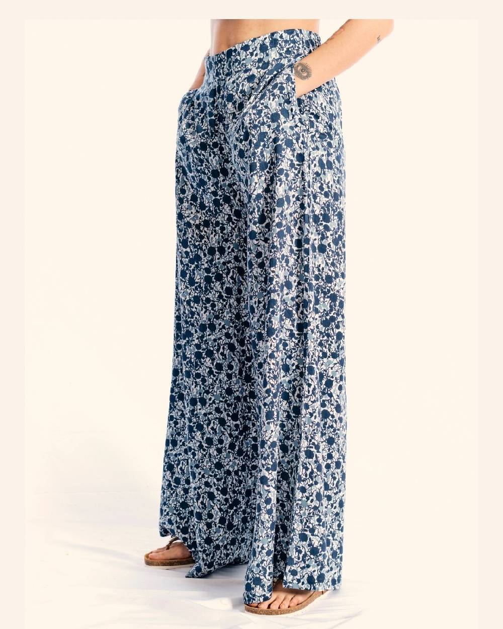 Ordi.to Accessori PANTALONE MATILDE - STAMPA AZALEA BLU Vendita