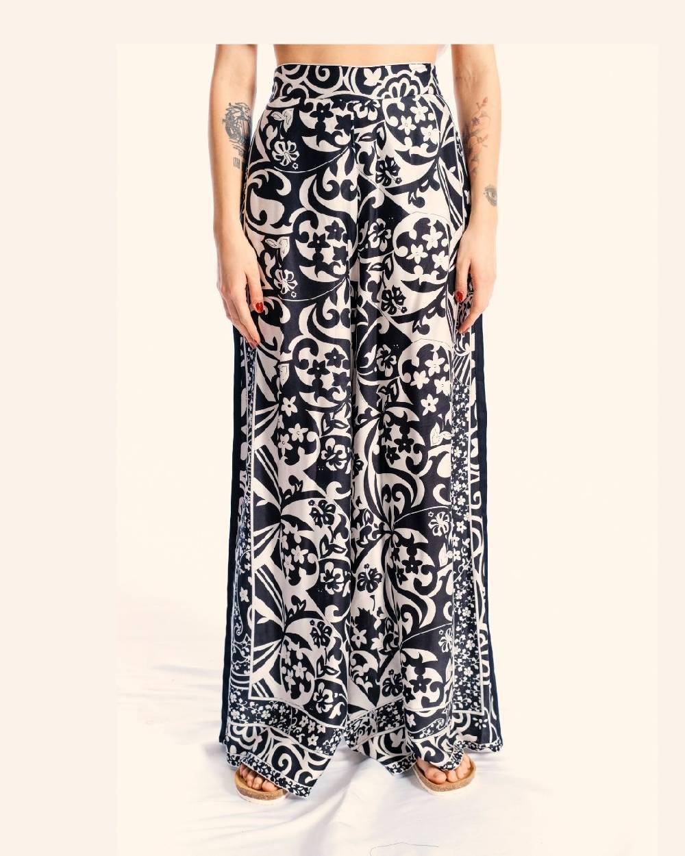 Ordi.to Accessori PANTALONE MATILDE - STAMPA BIANCO/NERA Spedizione Gratuita