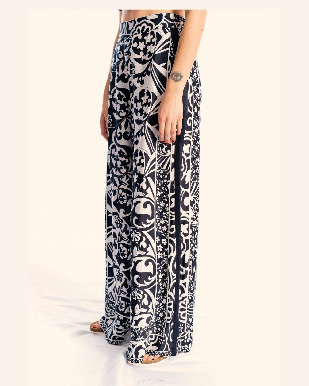 Ordi.to Accessori PANTALONE MATILDE - STAMPA BIANCO/NERA Spedizione Gratuita