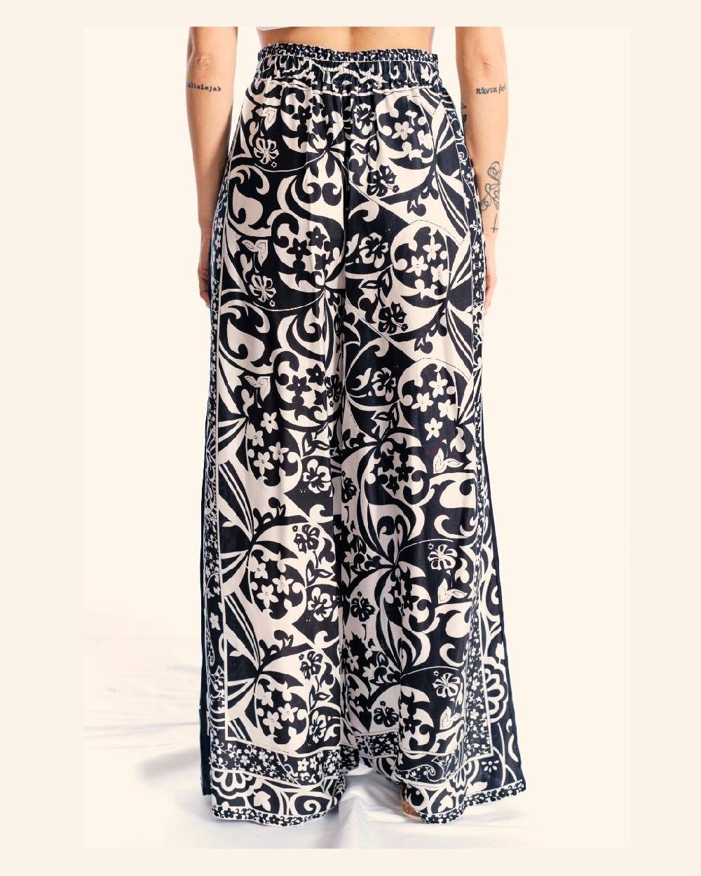 Ordi.to Accessori PANTALONE MATILDE - STAMPA BIANCO/NERA Spedizione Gratuita