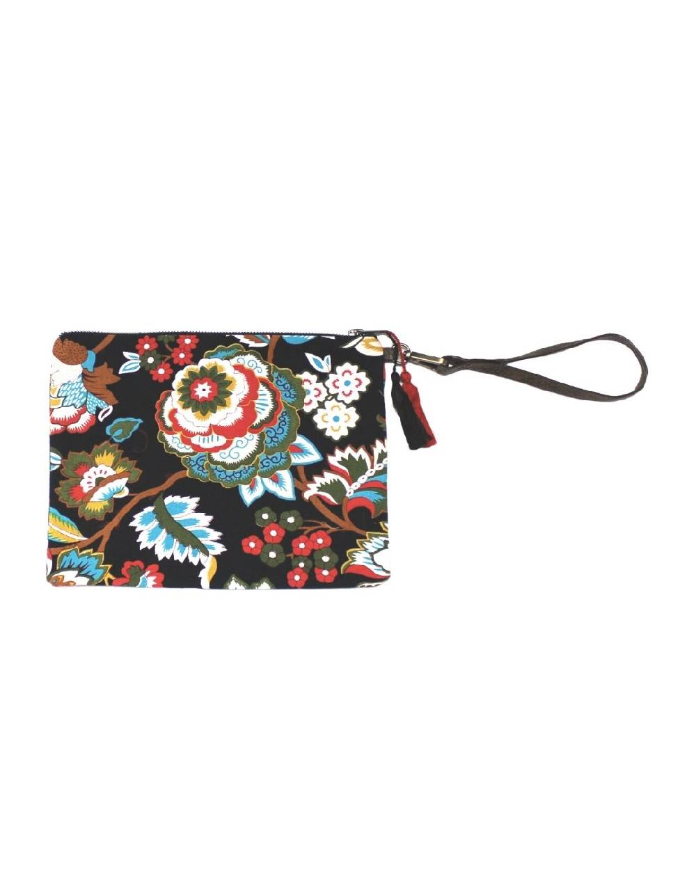 Ordi.to Accessori POCHETTE ORDI.NA - STAMPA CAMELIA NERA In Vendita