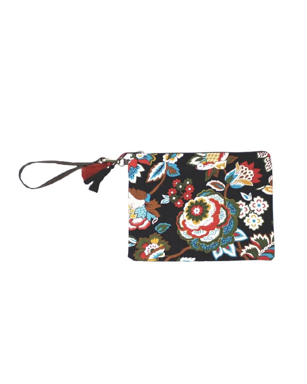 Ordi.to Accessori POCHETTE ORDI.NA - STAMPA CAMELIA NERA In Vendita
