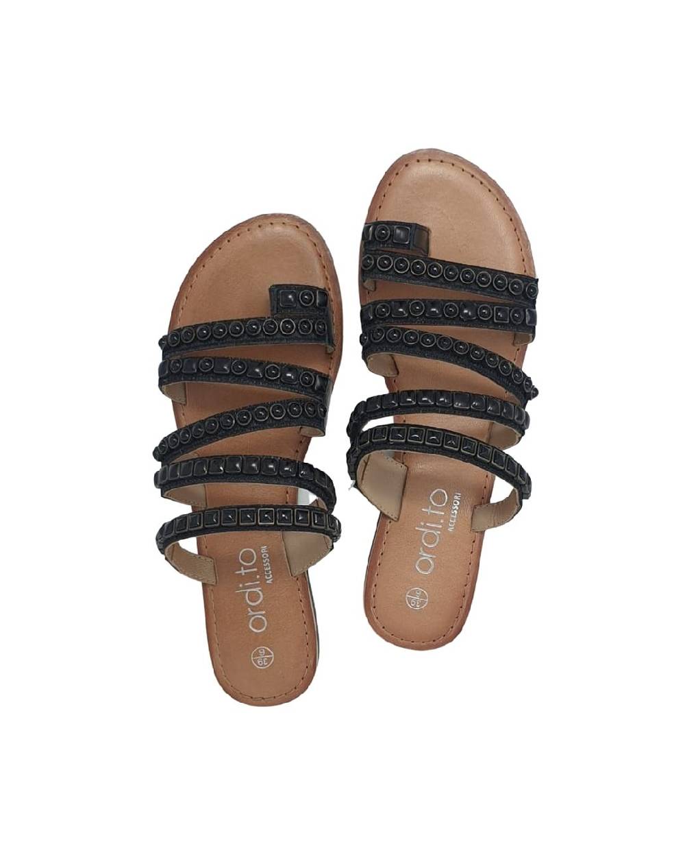 Ordi.to Accessori SANTORINI- sandalo con ricamo pietre Promozione