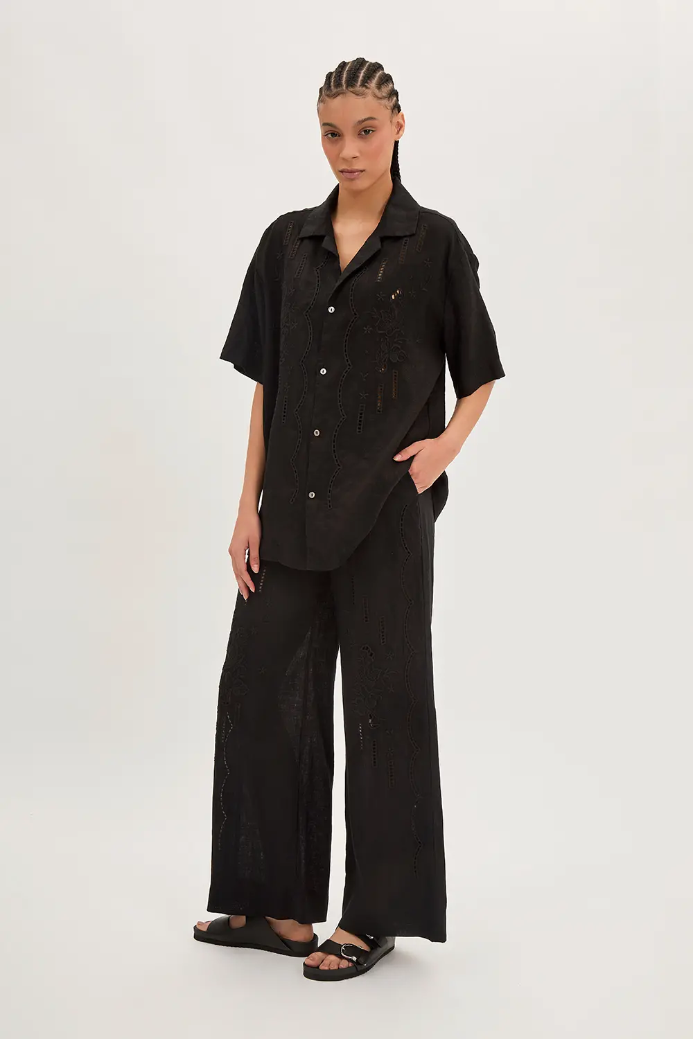 P.A.R.O.S.H. CAMICIA IN LINO RICAMATA Economico