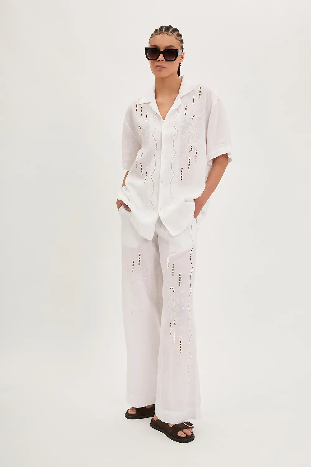 P.A.R.O.S.H. CAMICIA IN LINO RICAMATA Outlet