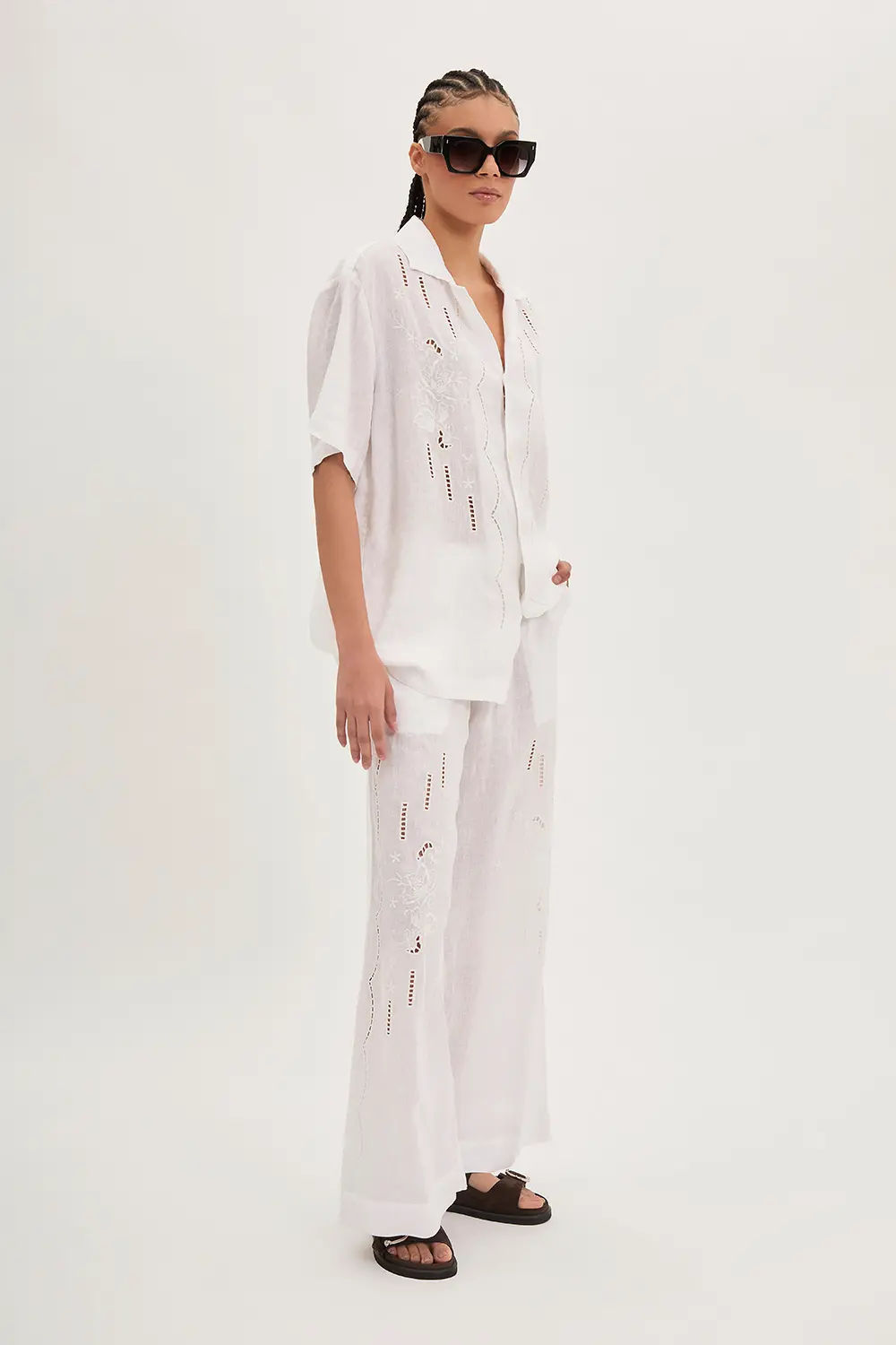 P.A.R.O.S.H. CAMICIA IN LINO RICAMATA Outlet