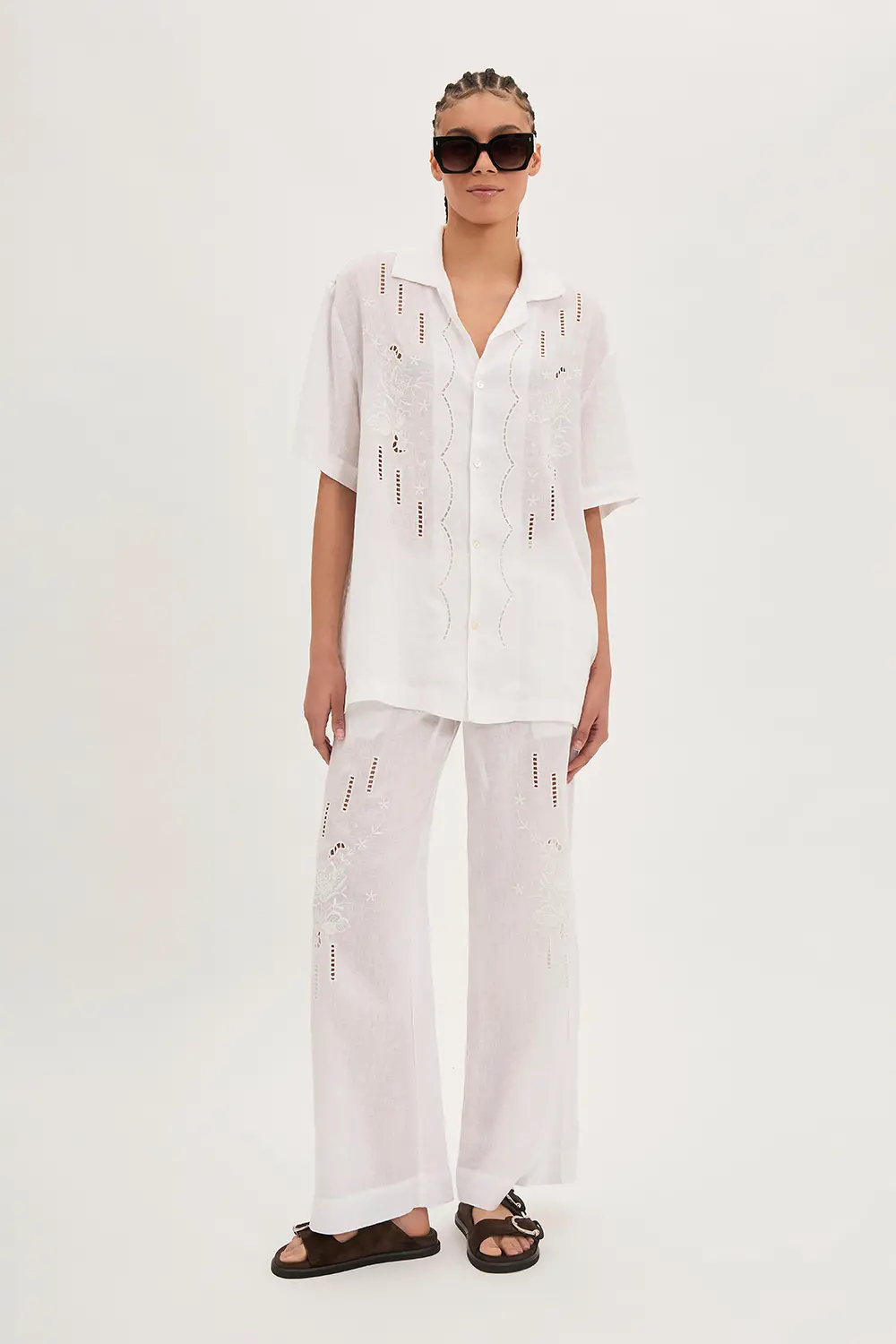 P.A.R.O.S.H. CAMICIA IN LINO RICAMATA Outlet