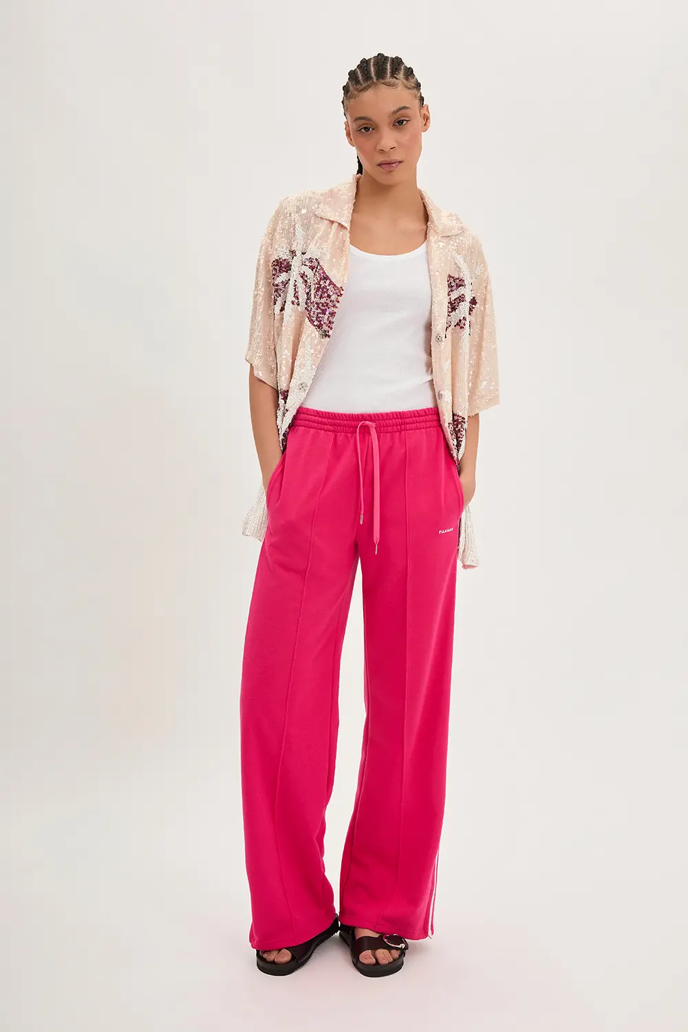 P.A.R.O.S.H. CAMICIA PAILLETTES PALME Vendita Calda