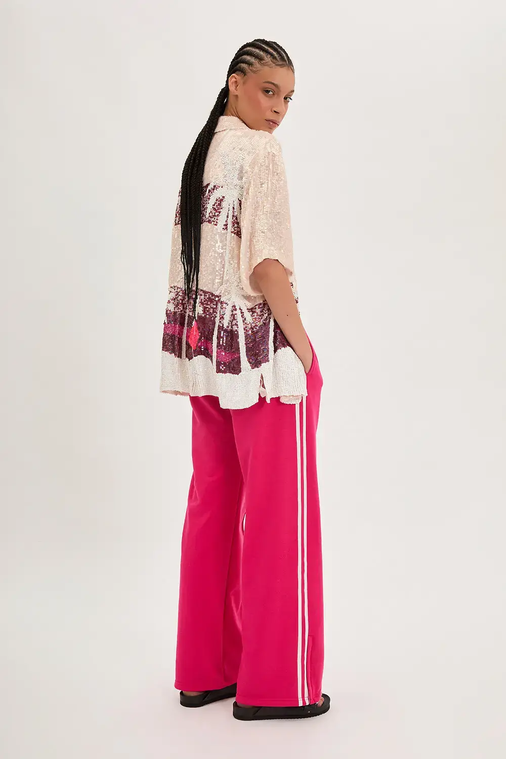 P.A.R.O.S.H. CAMICIA PAILLETTES PALME Vendita Calda
