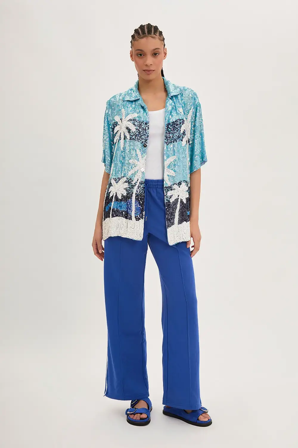 P.A.R.O.S.H. CAMICIA PAILLETTES PALME Vendita Economica