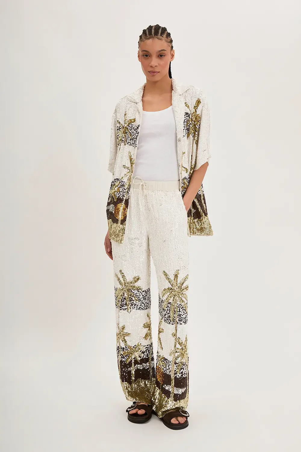 P.A.R.O.S.H. CAMICIA PAILLETTES PALME Saldi Di Fabbrica