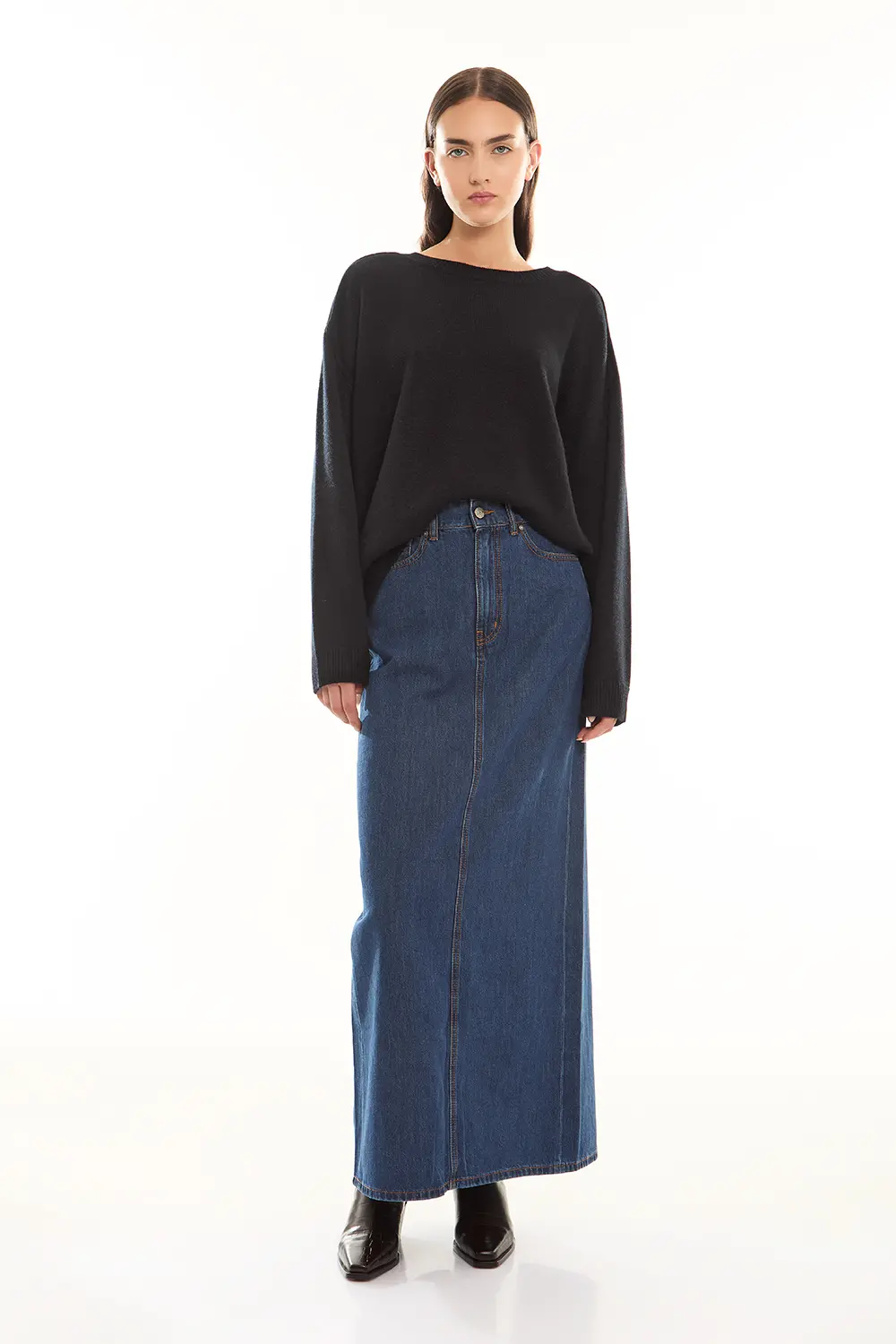 P.A.R.O.S.H. GONNA LUNGA DENIM Affare Del Giorno