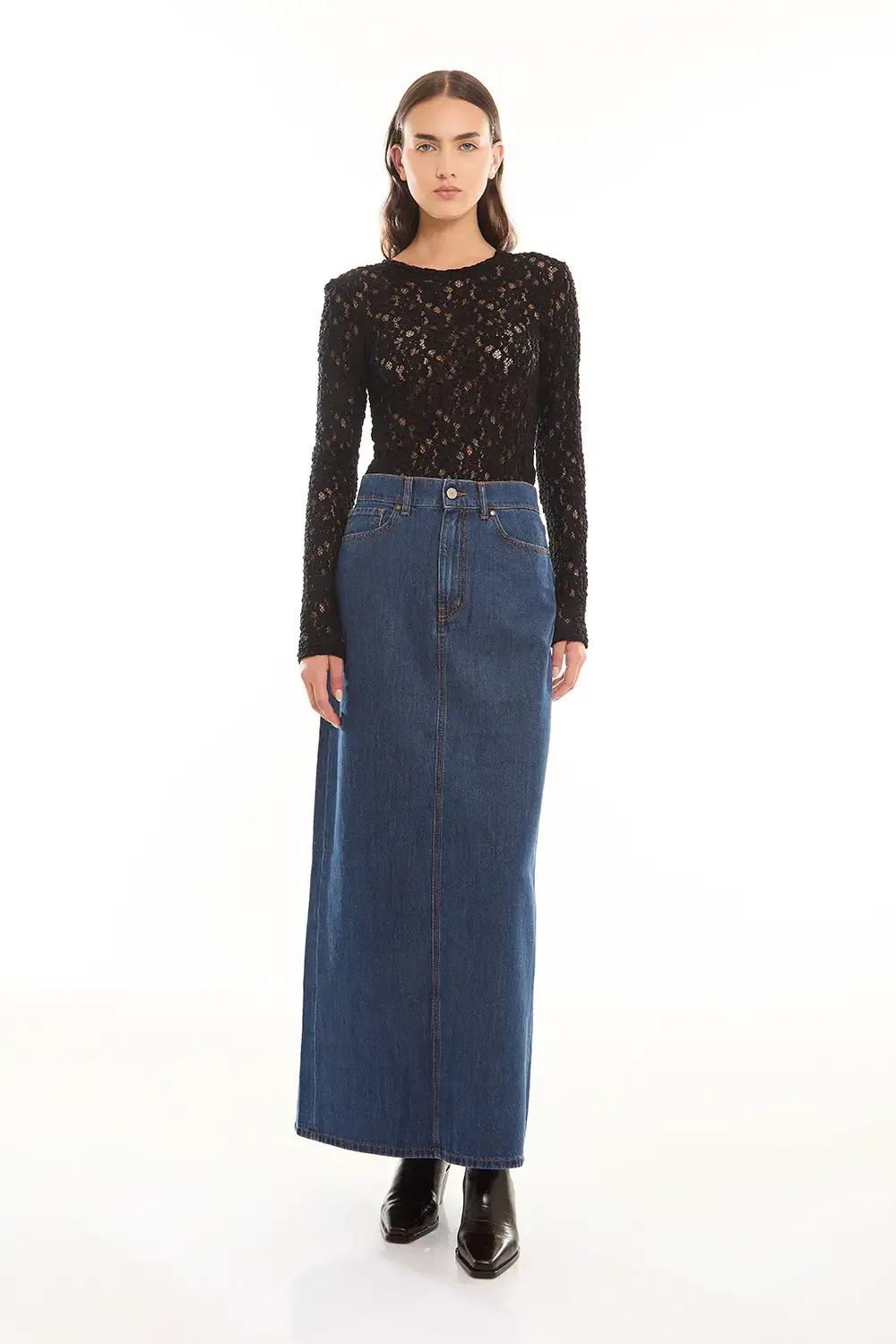 P.A.R.O.S.H. GONNA LUNGA DENIM Affare Del Giorno