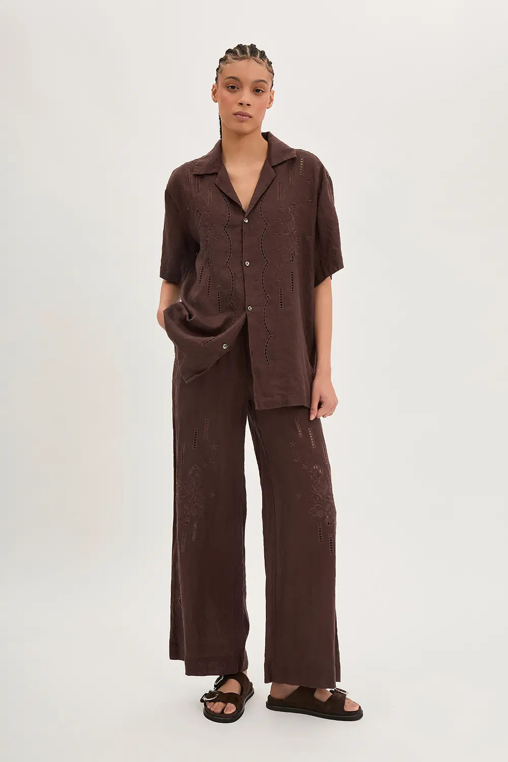 P.A.R.O.S.H. CAMICIA IN LINO RICAMATA Nuova