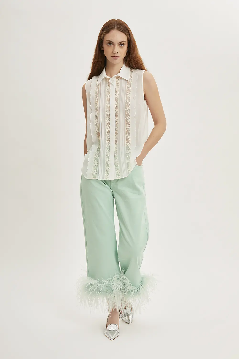 P.A.R.O.S.H. PANTALONE CON PIUME Offerta per la Festa della Mamma