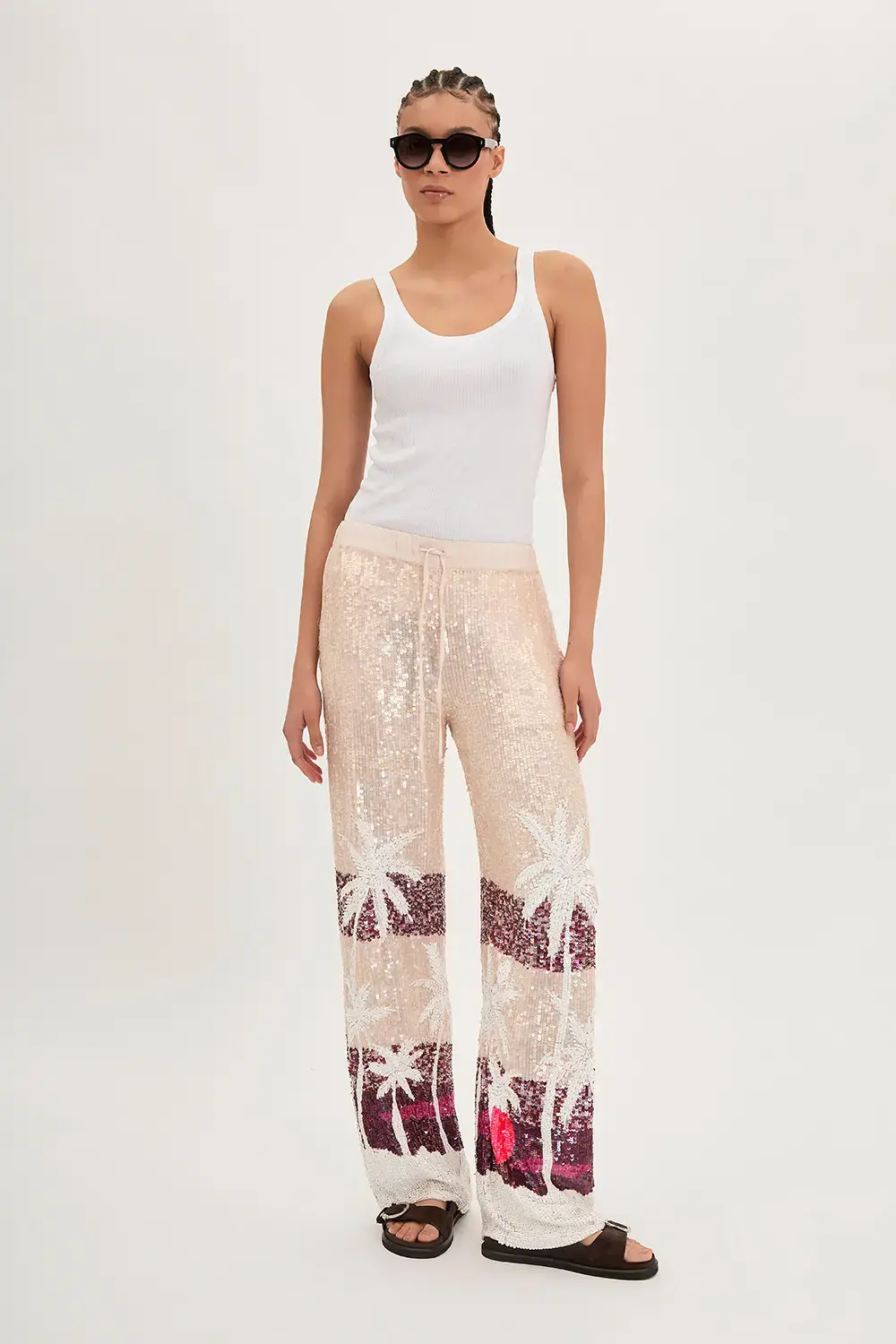 P.A.R.O.S.H. PANTALONE PAILLETTES PALME Grandi sconti