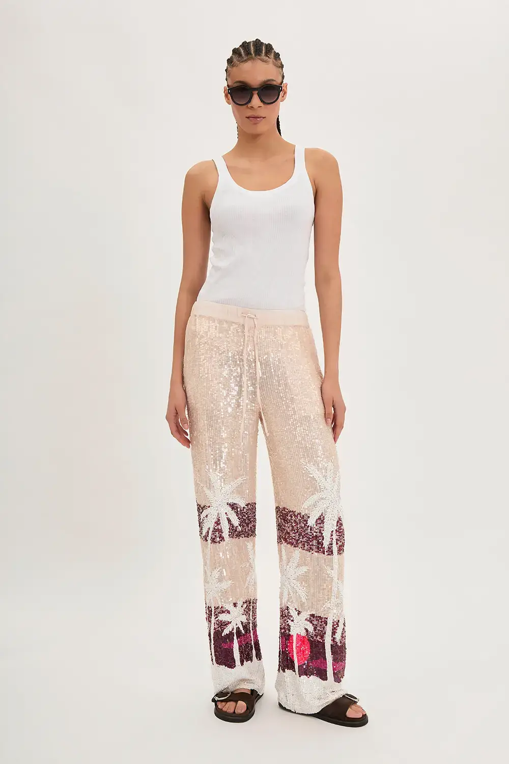 P.A.R.O.S.H. PANTALONE PAILLETTES PALME Grandi sconti