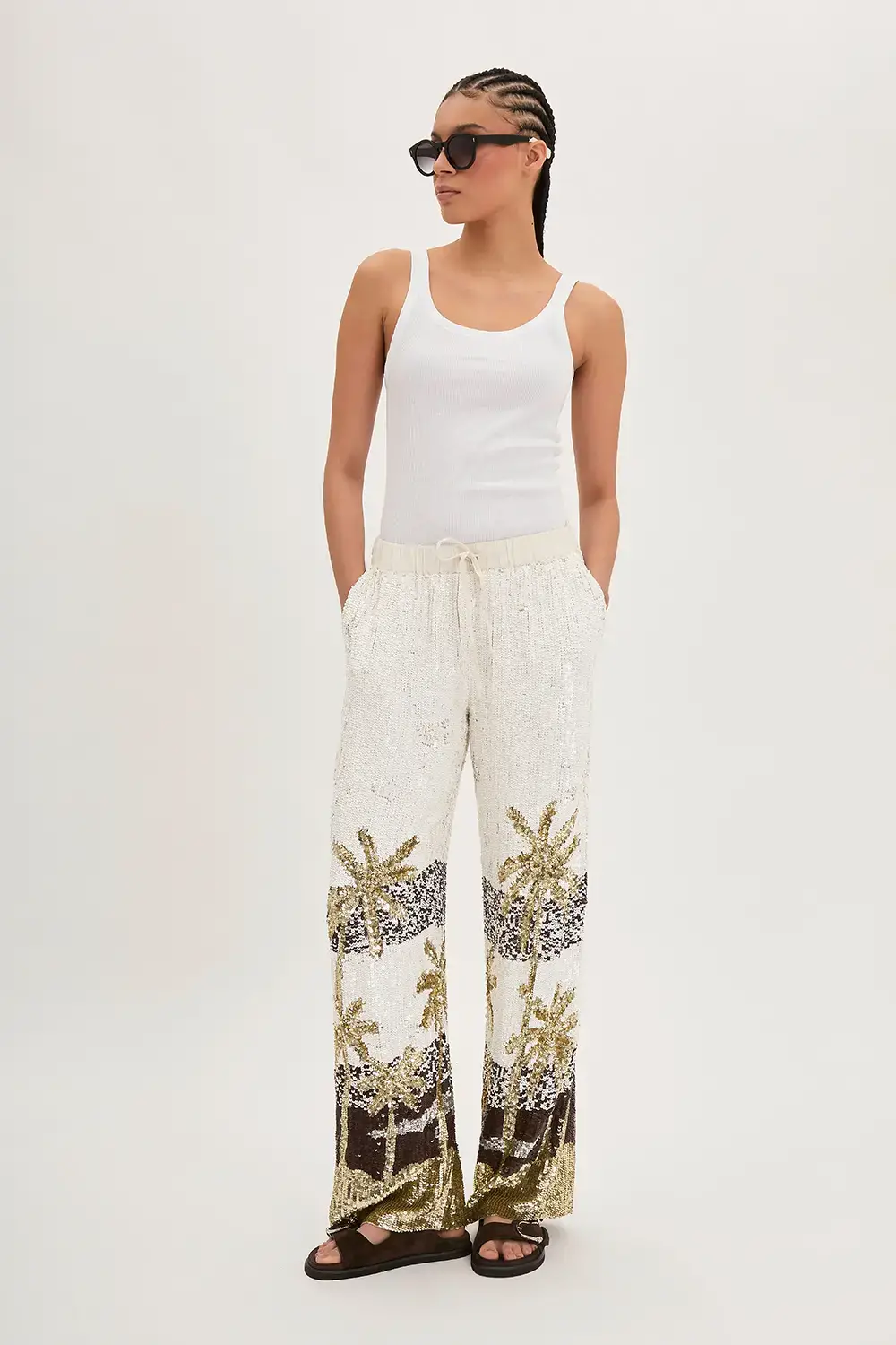P.A.R.O.S.H. PANTALONE PAILLETTES PALME Nuovi prodotti
