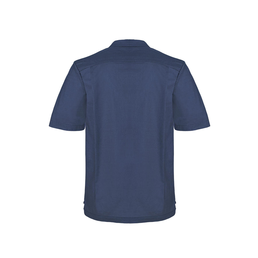 Paolo Pecora Camicia Regular in Lino Blue Navy con Bottoni Madreperla Online