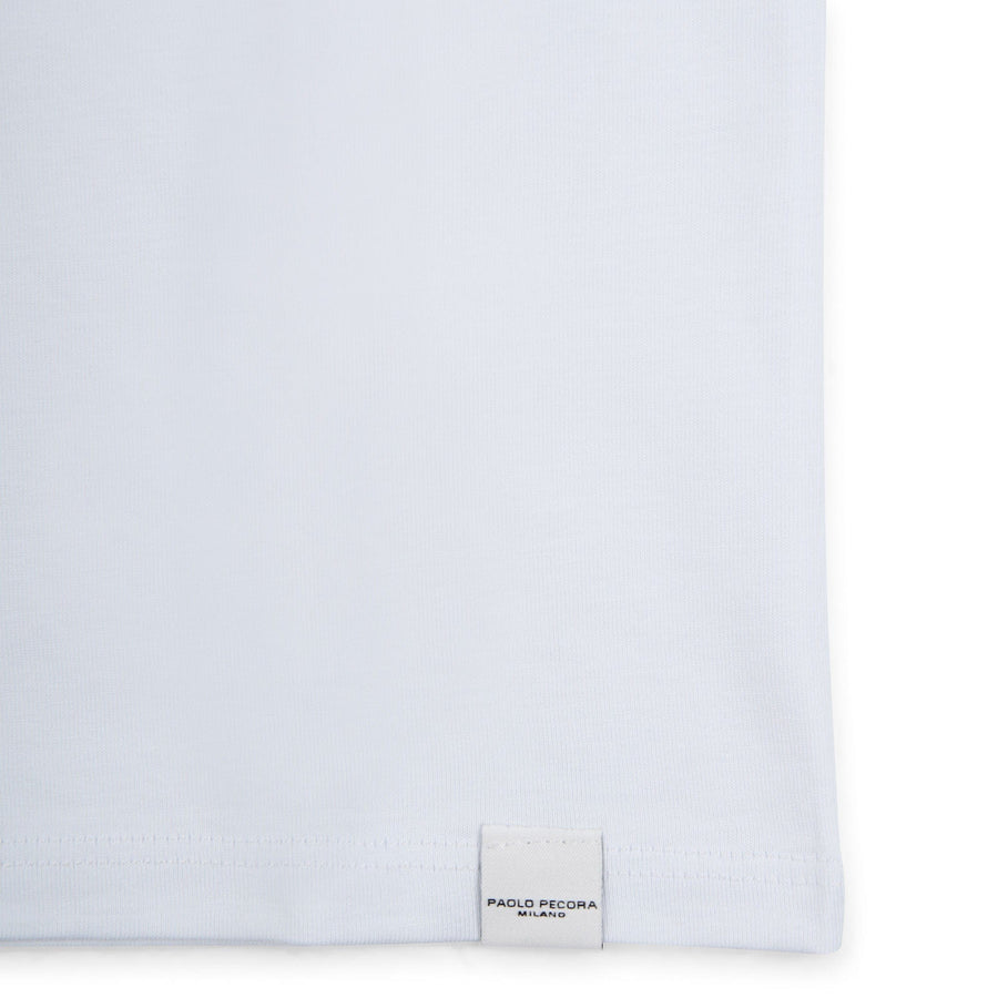 Paolo Pecora T-shirt in Jersey Bianca "Planet" by Pietro Terzini In Saldo