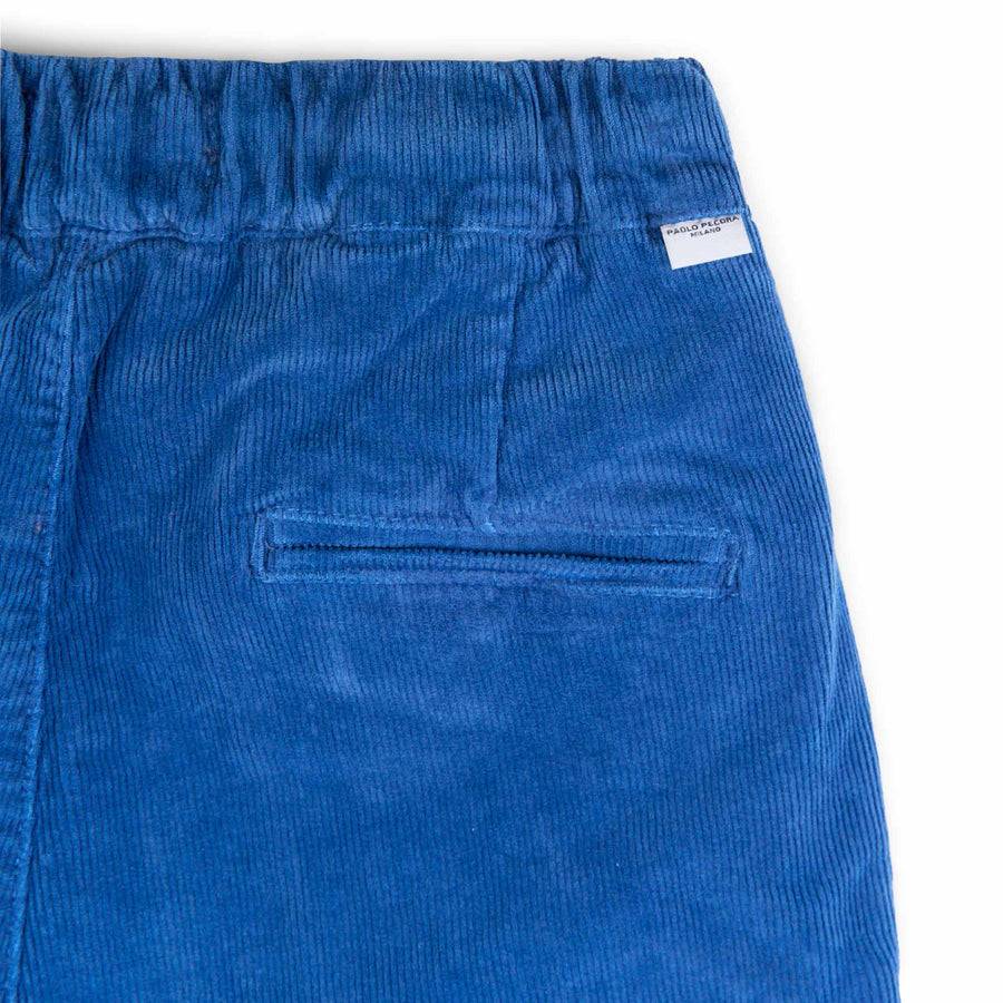 Paolo Pecora Pantaloni Chino Coulisse di Velluto Bluette Nuova