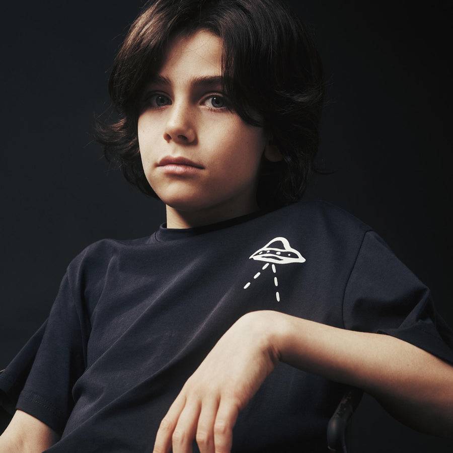 Paolo Pecora T-shirt in Jersey Blu Navy "Navicella Spaziale" by Pietro Terzini 2025