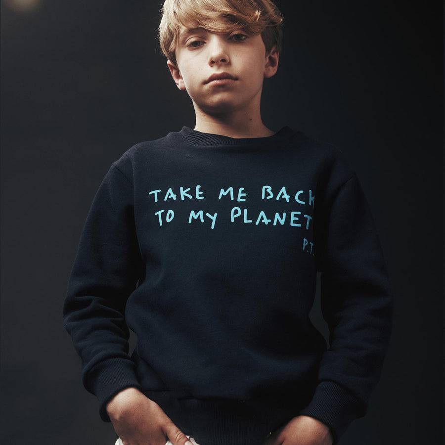 Paolo Pecora Felpa Girocollo Blu Navy "Planet" by Pietro Terzini Italy