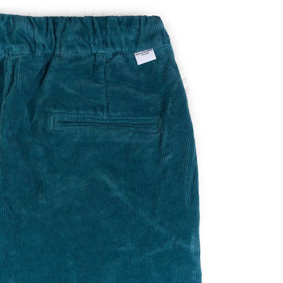 Paolo Pecora Pantaloni Chino Coulisse di Velluto Ottanio Italia