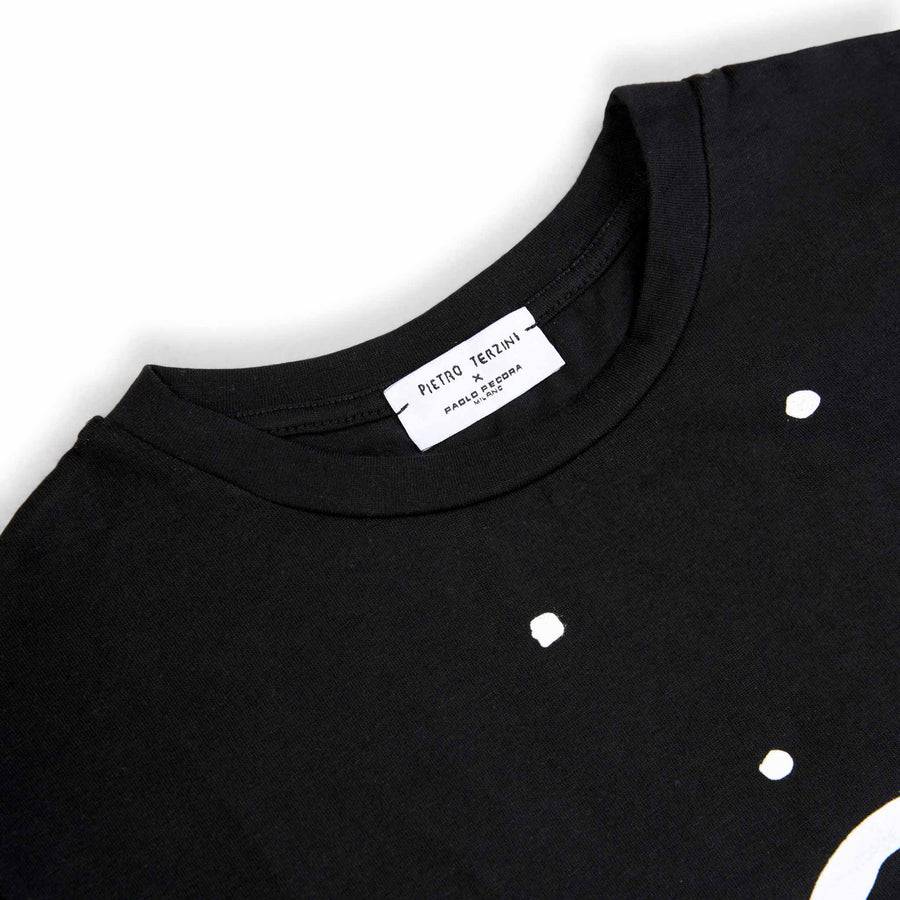 Paolo Pecora T-shirt in Jersey Nera "Space" by Pietro Terzini In Linea