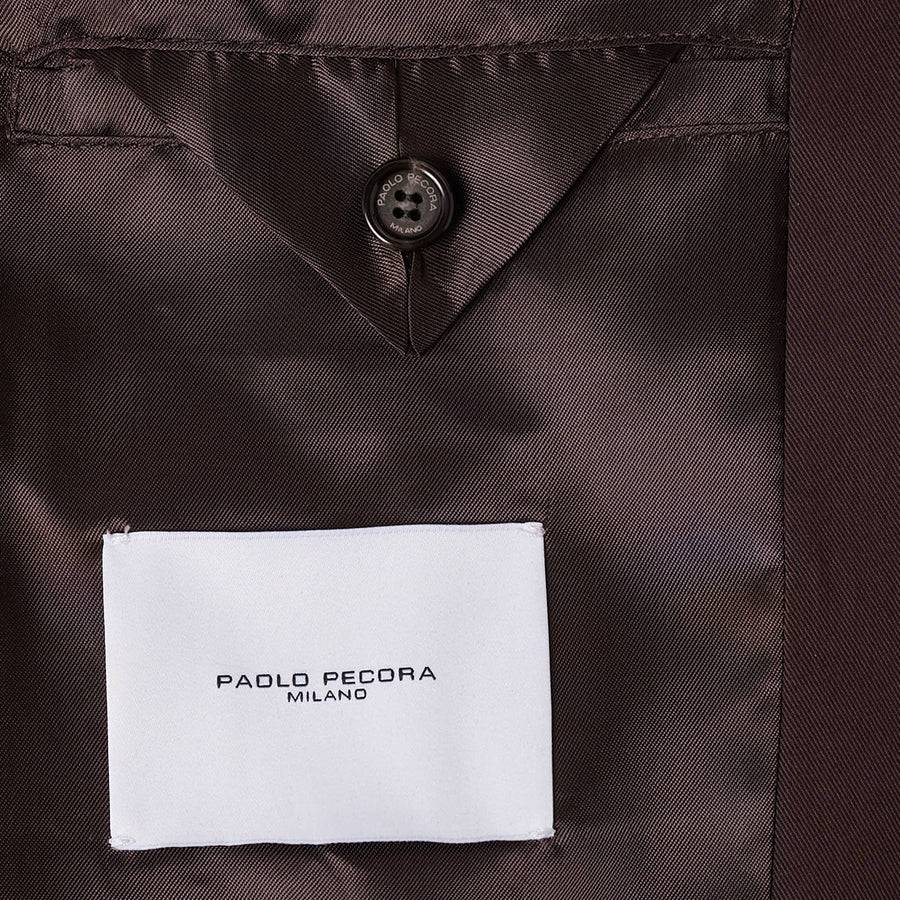 Paolo Pecora Blazer Monopetto in Cotone Fluido - Ebano Presa