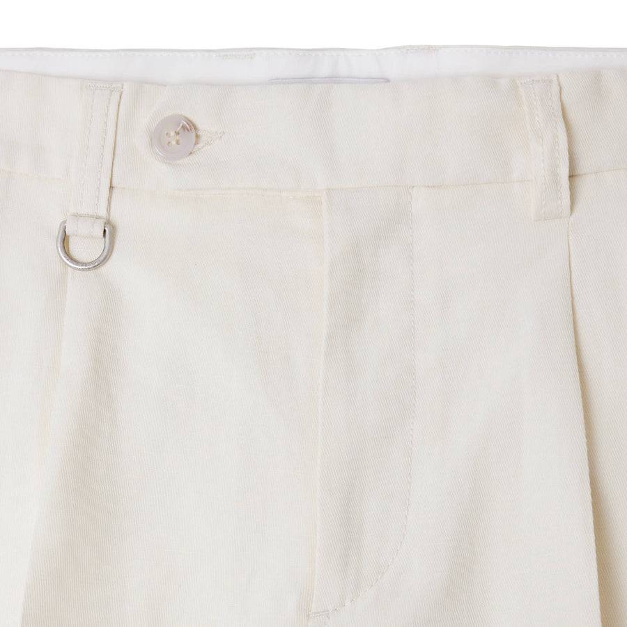 Paolo Pecora Bermuda Sartoriale in Tela di Cotone Lino - Bianco Online
