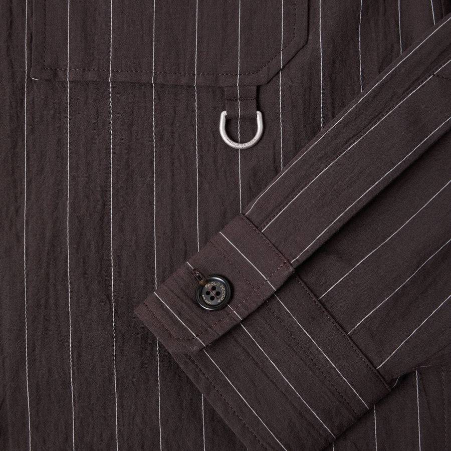 Paolo Pecora Overshirt Seersucker Gessato - Ebano Italy
