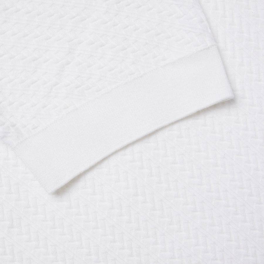 Paolo Pecora Maglia in Cotone Extrafine - Bianco Motivo Chevron Italia
