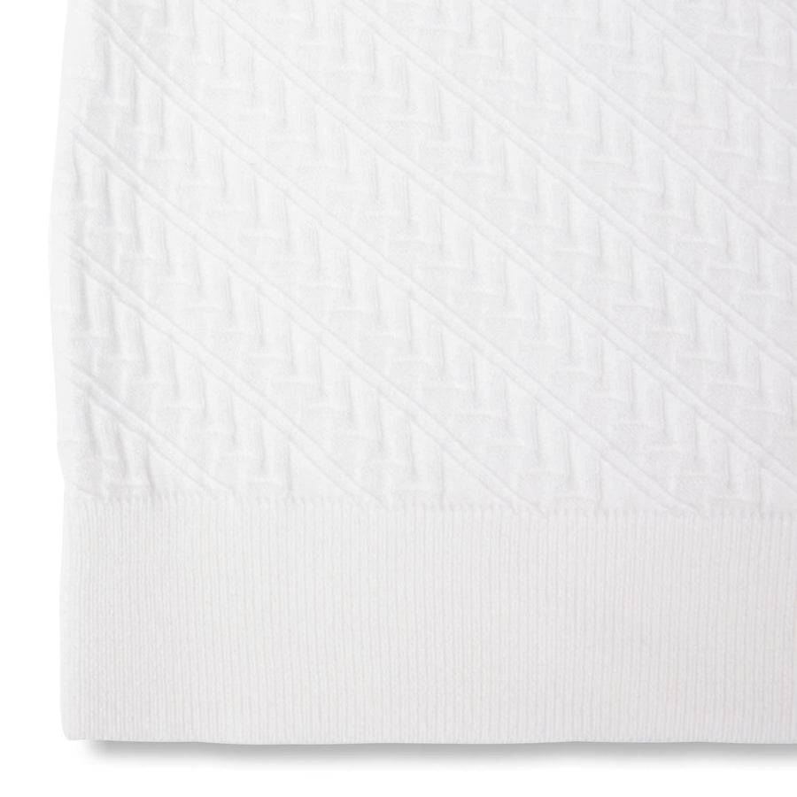 Paolo Pecora Maglia in Cotone Extrafine - Bianco Motivo Chevron Italia