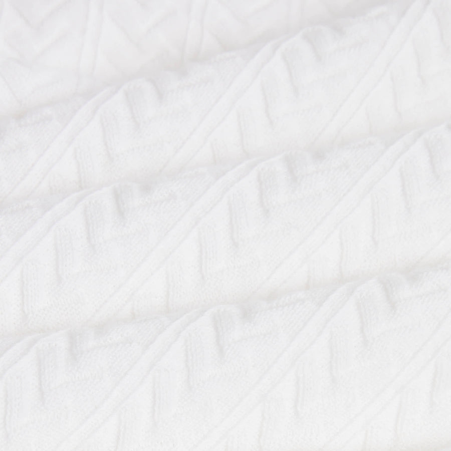 Paolo Pecora Maglia in Cotone Extrafine - Bianco Motivo Chevron Italia