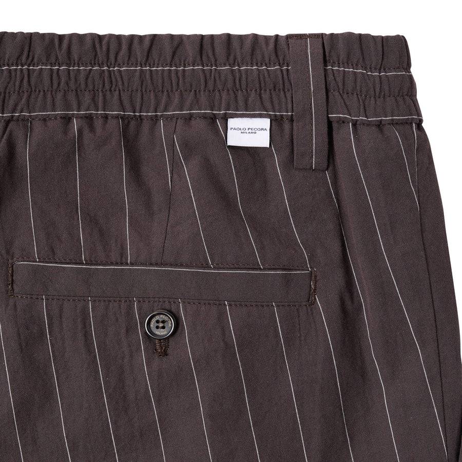Paolo Pecora Pantalone Tela Seersucker Gessato - Ebano 2025