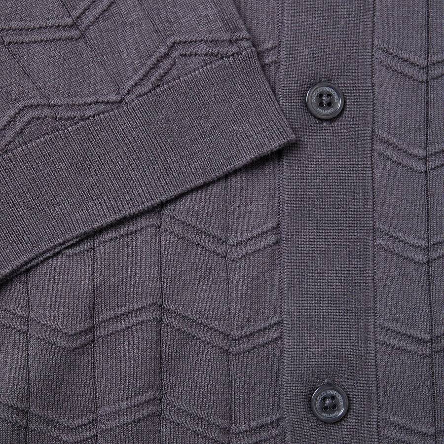 Paolo Pecora Maglia in Seta Cotone Extrafine - Grigio Antracite Chevron In Linea