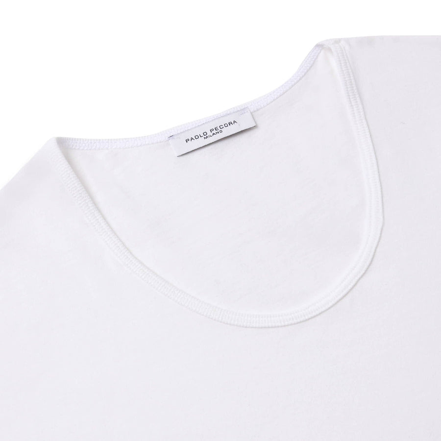 Paolo Pecora T-Shirt in Jersey Puro Cotone - Bianco Nuovo