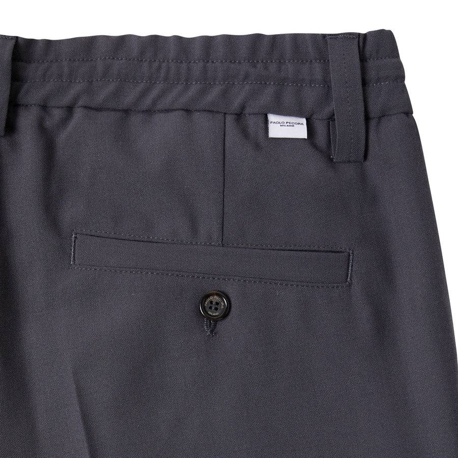 Paolo Pecora Pantalone in Fresco Lana - Grigio Antracite Qualità