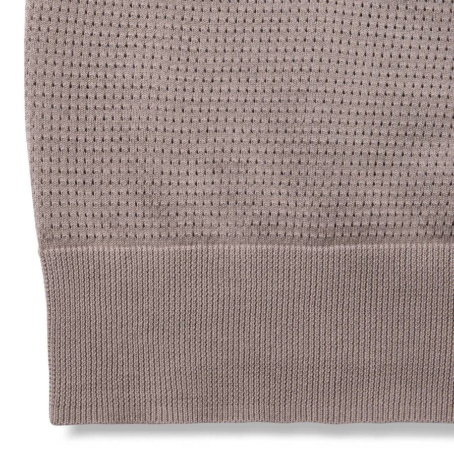 Paolo Pecora Maglia in Cotone Crepe Extrafine - Tortora Lavorazione Traforo Shopping Online