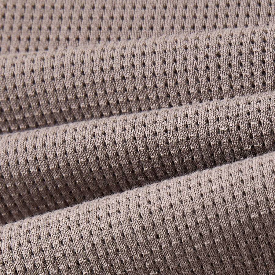 Paolo Pecora Maglia in Cotone Crepe Extrafine - Tortora Lavorazione Traforo Shopping Online