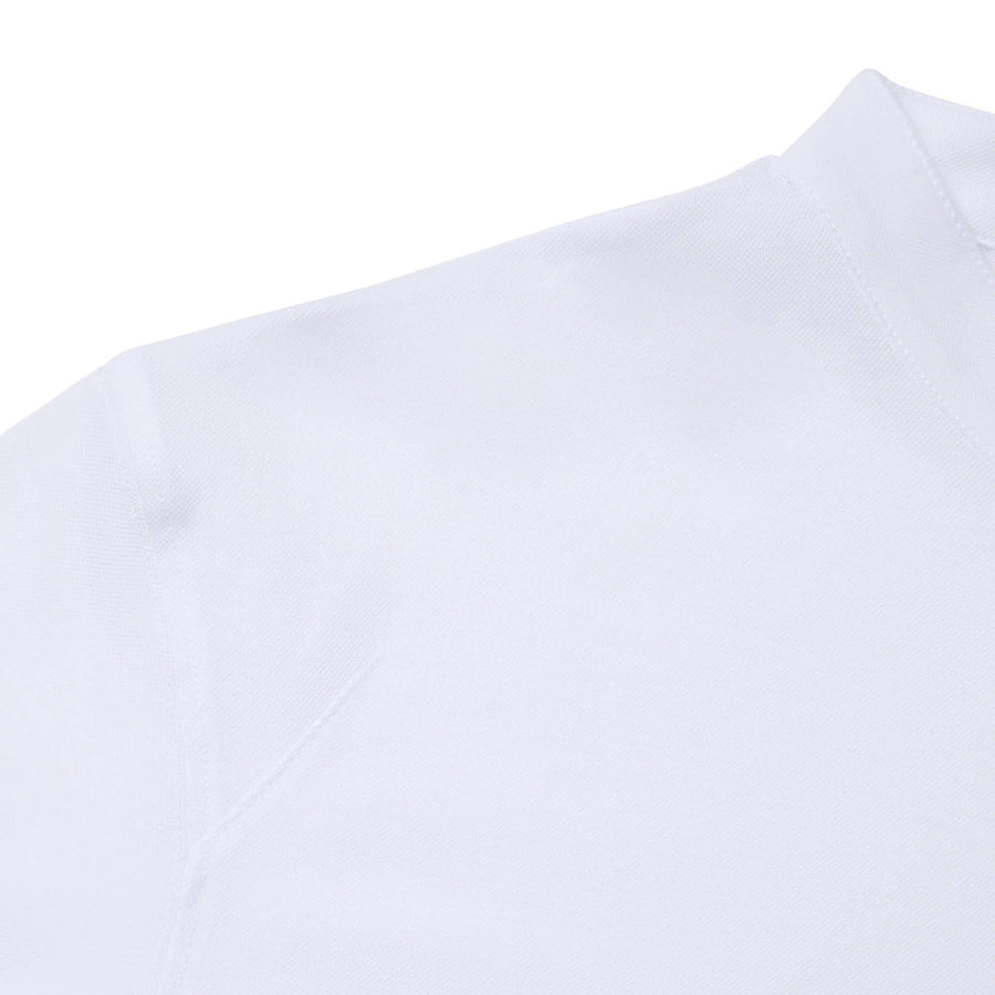 Paolo Pecora Polo Coreana in Cotone Piquet - Bianco Prezzo Ridotto
