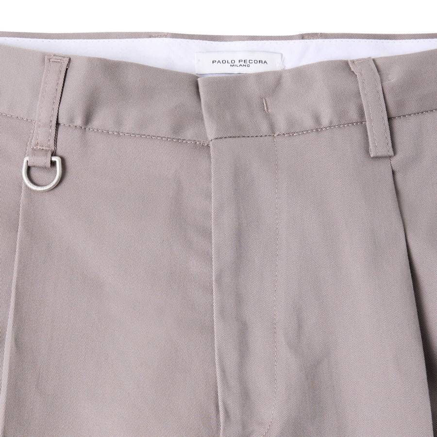 Paolo Pecora Chino Gabardina di Cotone Stretch - Tortora Sottocosto