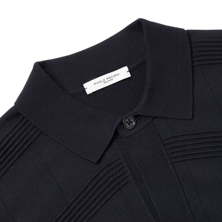 Paolo Pecora Maglia in Cotone Crepe Extrafine - Nero Sconto